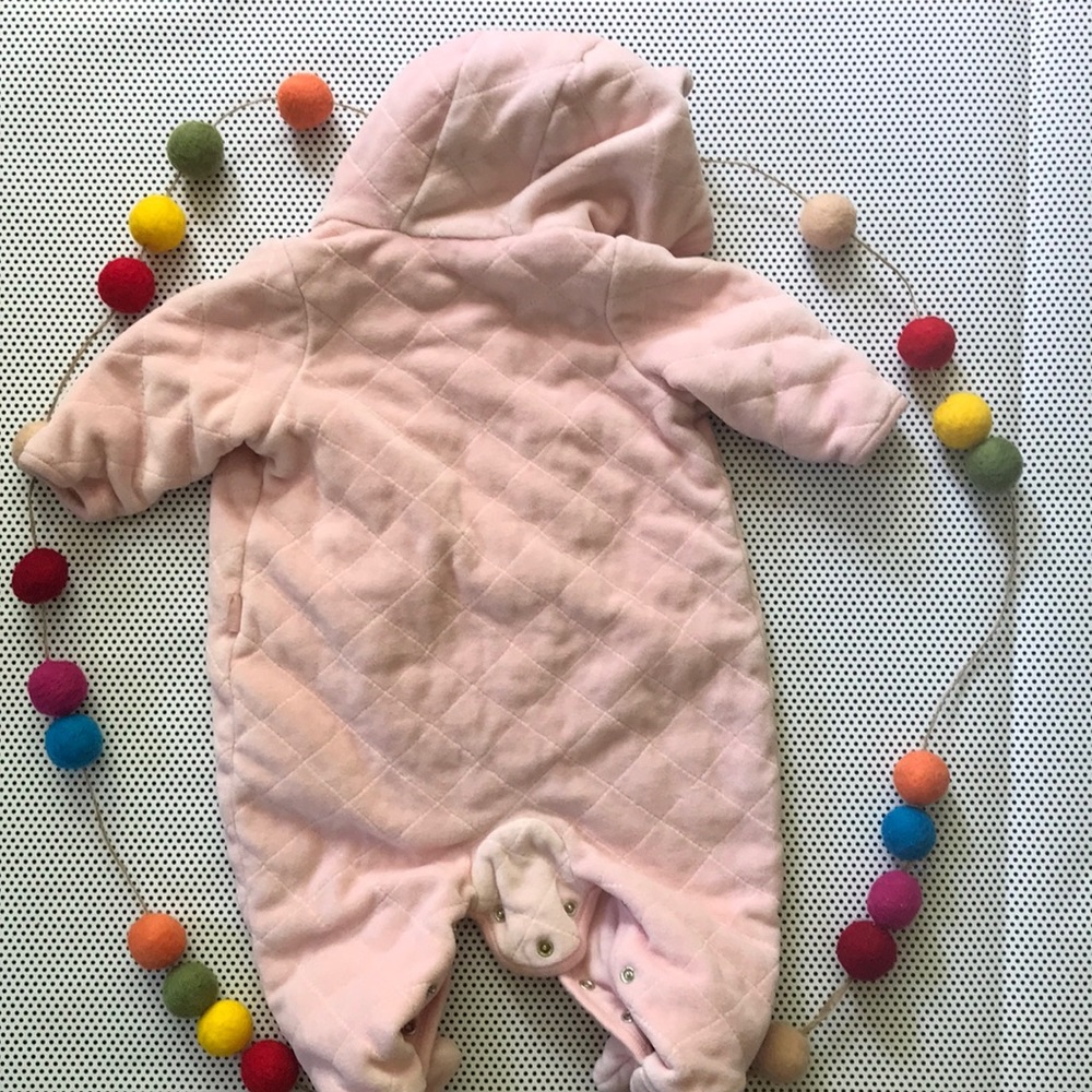 Pale pink velour bunting - Picture 4 of 4